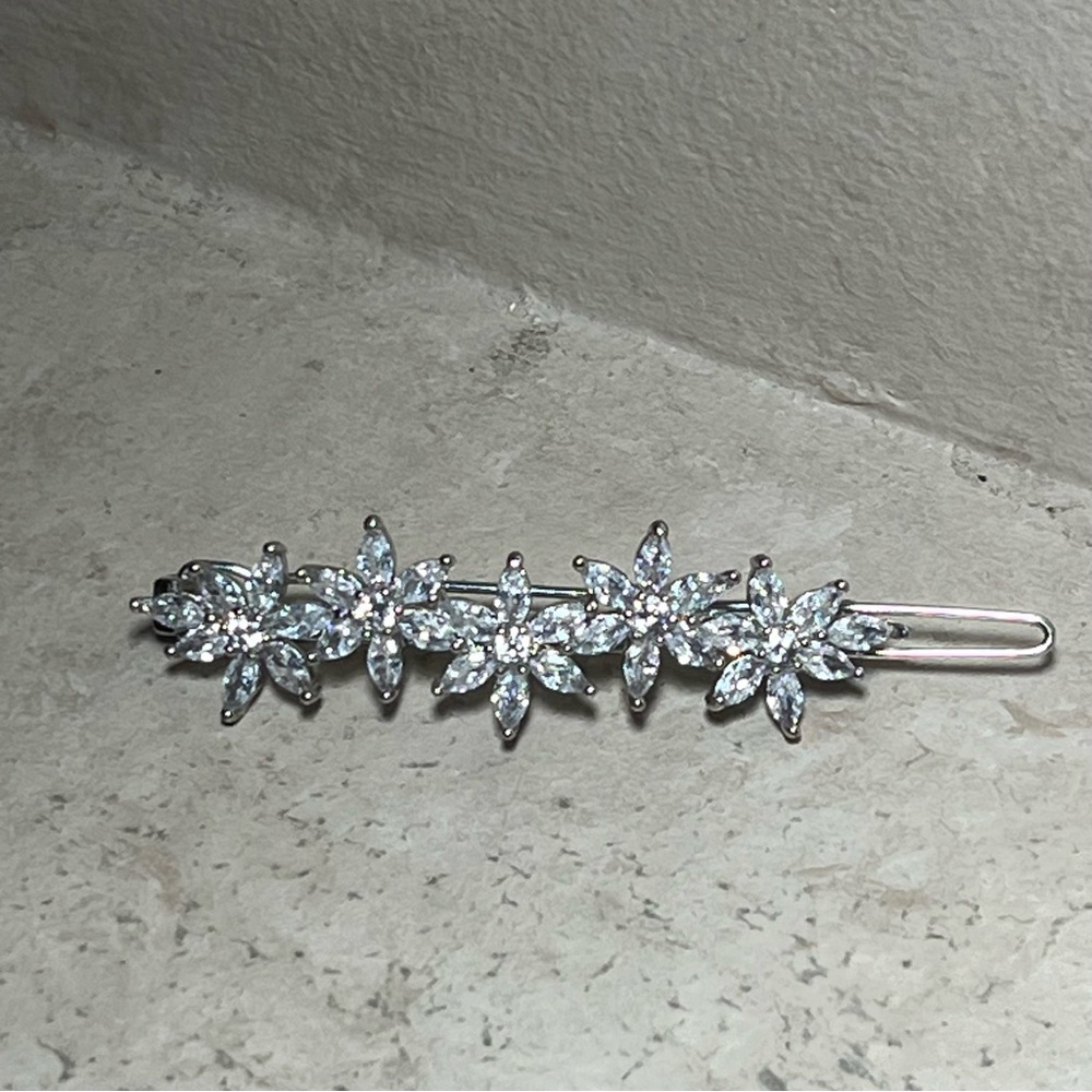 Believe by Brilliance CZ floral pointsettia barrette